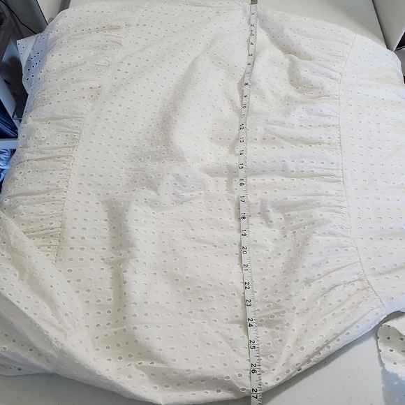 A New Day White Eyelet Puff Sleeve Midi Dress Cotton Ruffles Tiered Size XXL - Picture 11 of 15